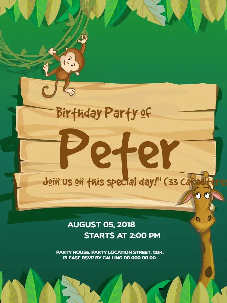 Zoo Celebration invitation