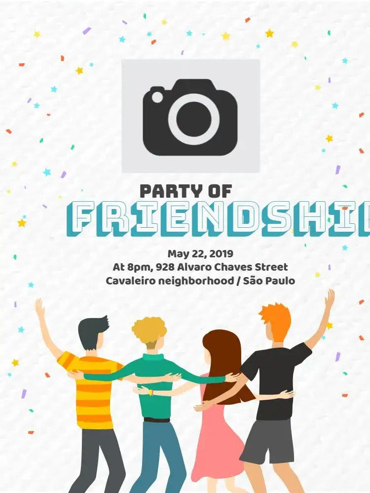 Invitation Friends Celebration – Birthday theme colorful, festive, modern, fun, cheerful, youthful