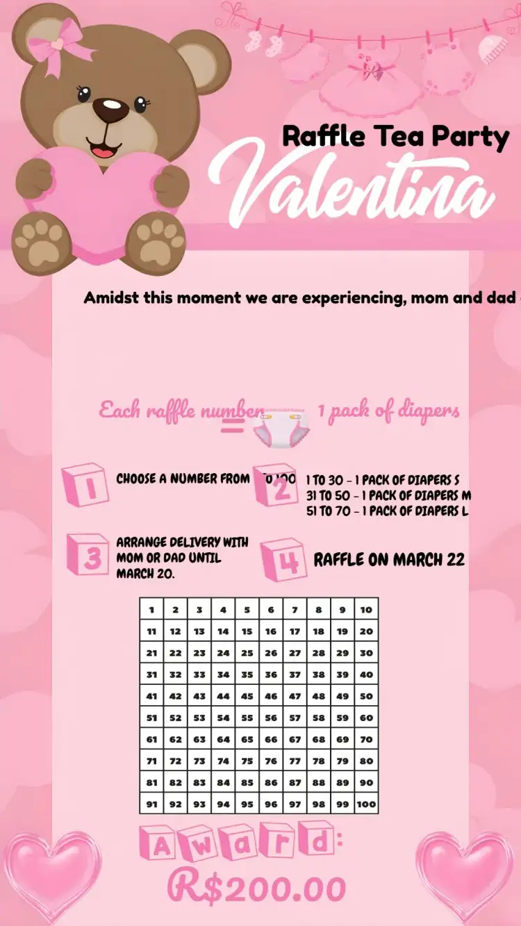 White Teddy Bear Raffle Tea Party