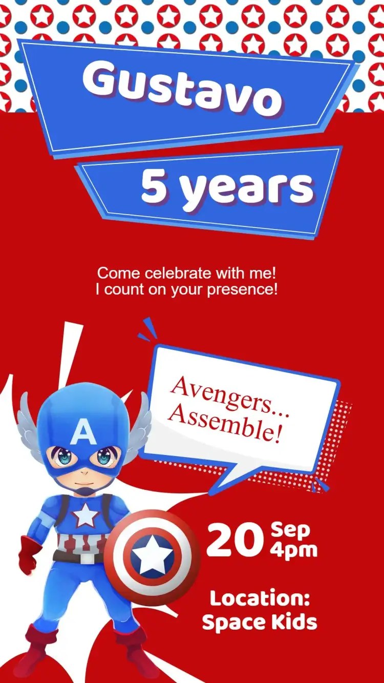 Captain America Birthday Invitation