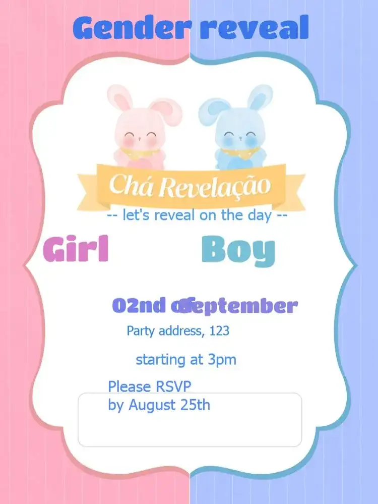 Baby Shower Bunny Gender Reveal