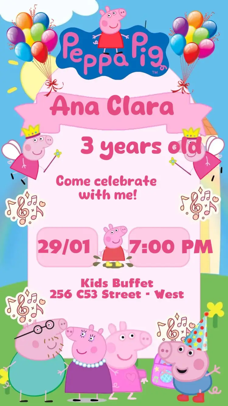 Peppa Pig invitation