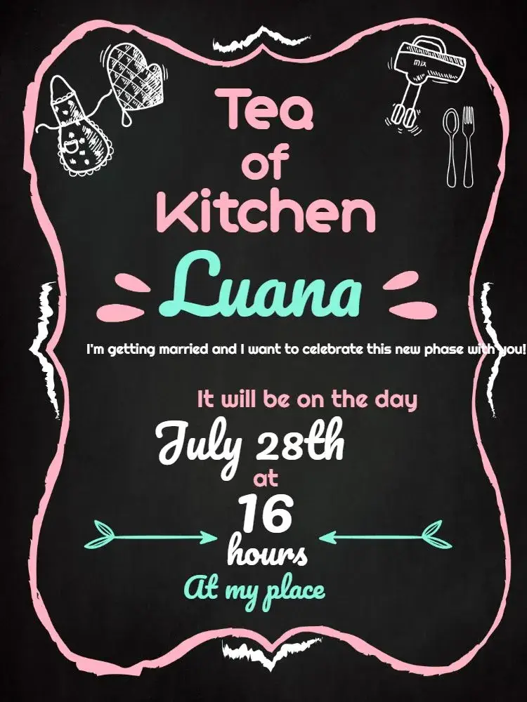 Bridal Shower - Chalkboard Style 4 Party invitation