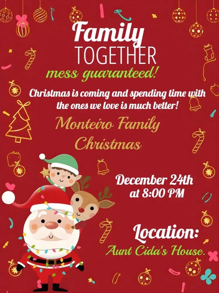 Family White Christmas invitation