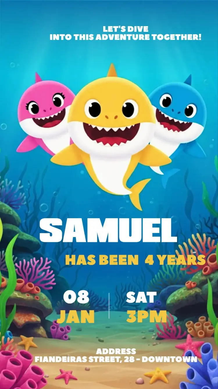 Baby Shark Invitation