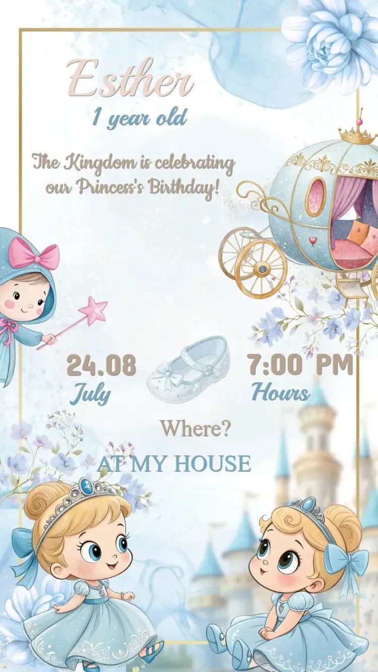 Cinderella Birthday Invitation