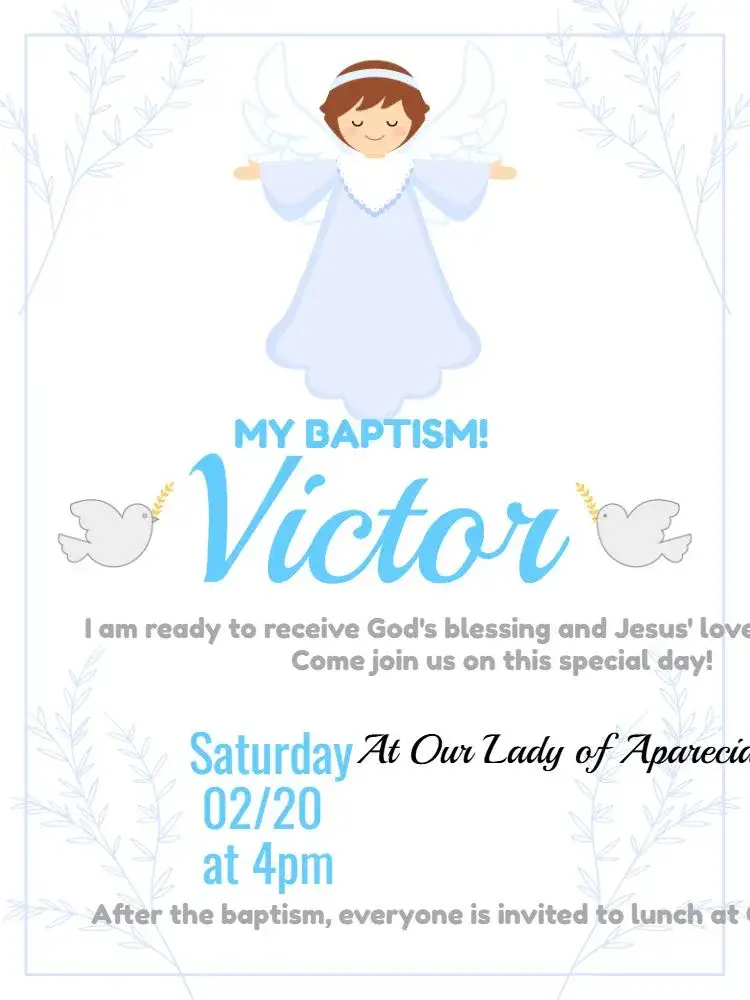 Invitation Angel Baptism Religion – Baptism theme angelic, religious, minimalist, soft, childlike, modern