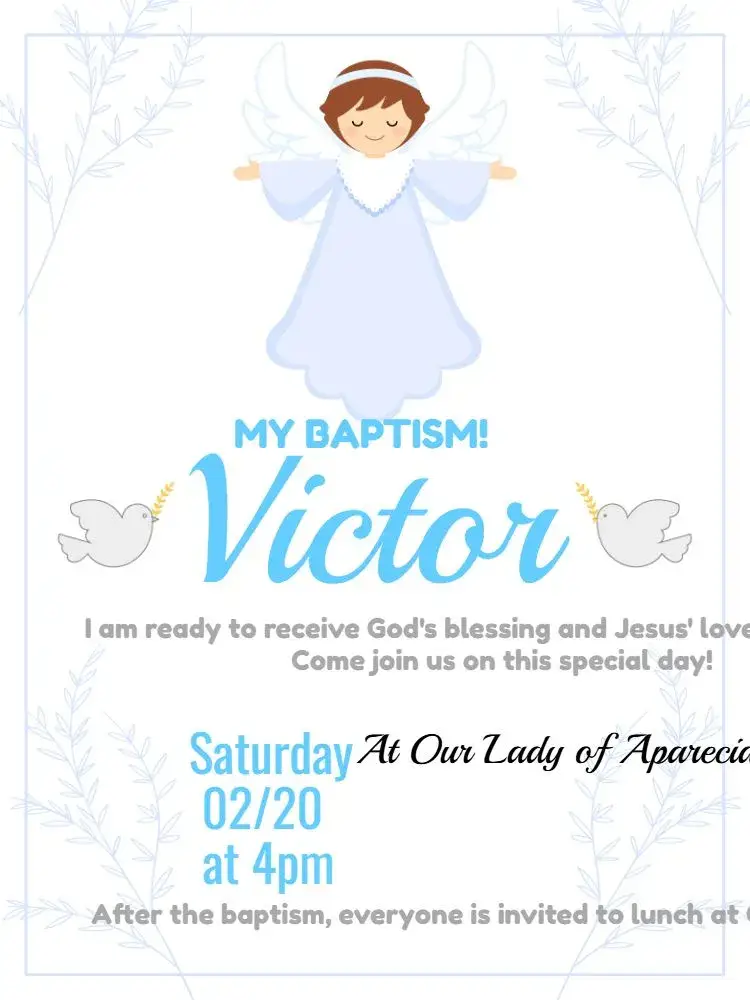 Angel Baptism Religion invitation