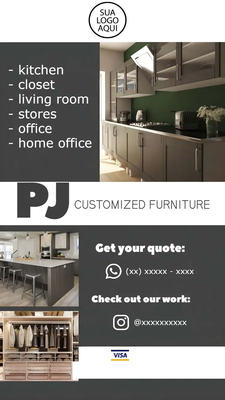Invitation Business Card Custom Furniture Brochure – Most searched for theme modern, minimalist, gray, professional, elegant, clean