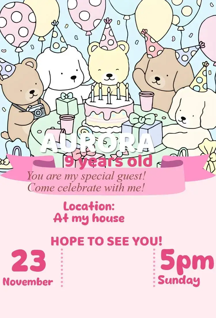 Invite digital invitation bobbie goods candy color editable and customizable