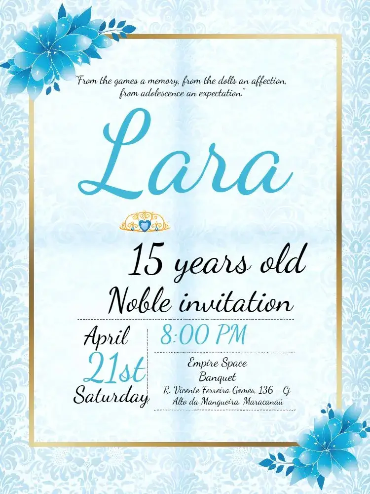15 Years Floral Celebration invitation