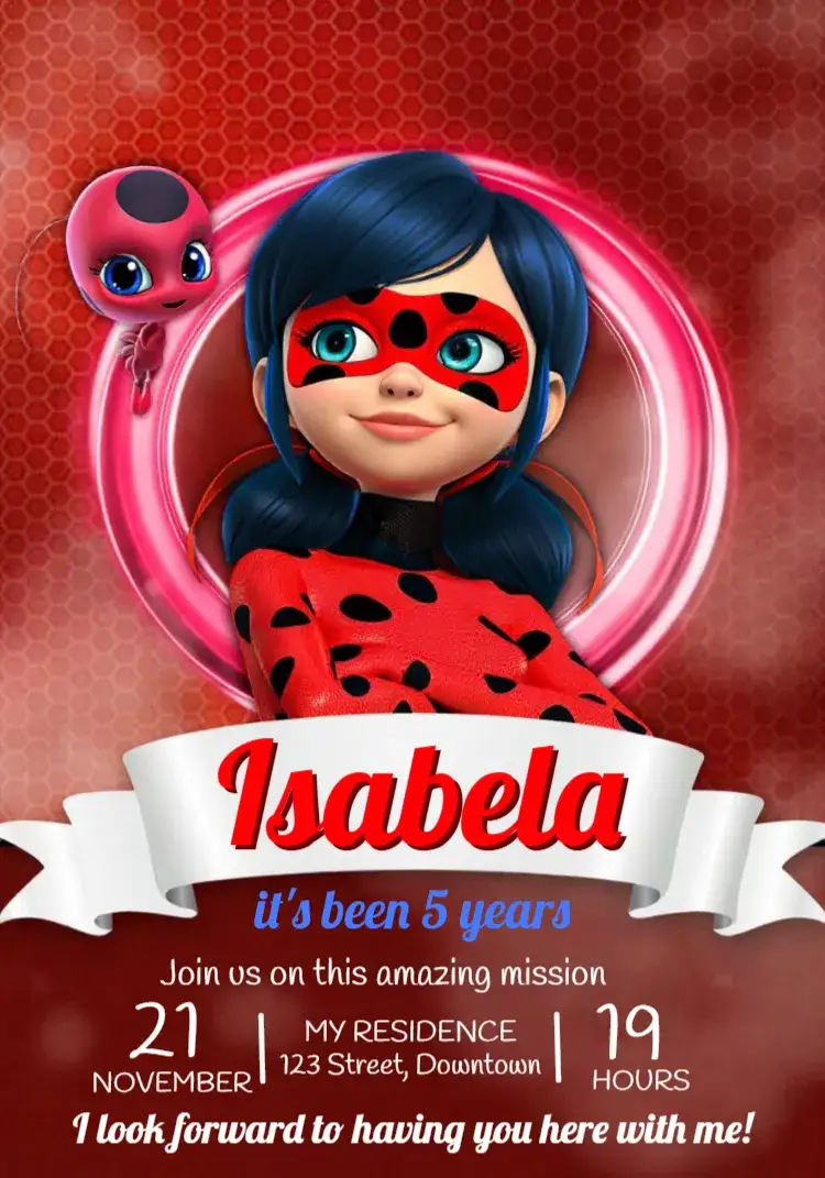 Invitation Lady Bug And Cat Noir Adrien – Most searched for theme colorful, adventure, children's, modern, themed