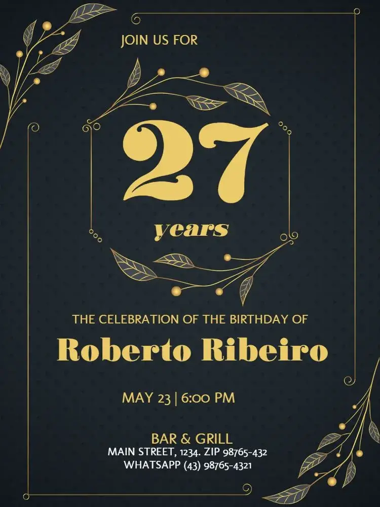 Stylish Blue invitation