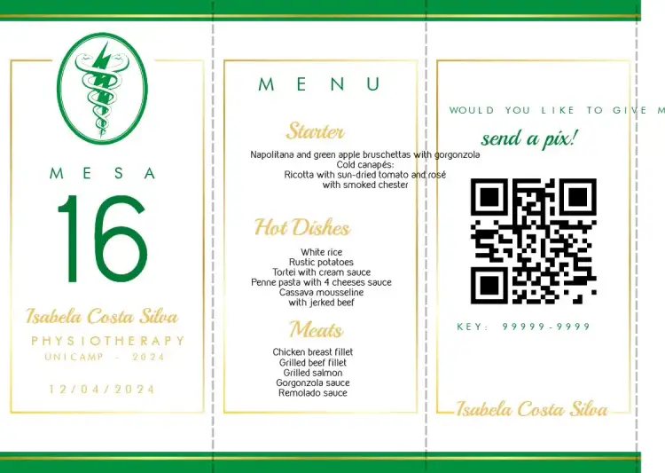 Invitation Menu Triangle Physiotherapy Graduation Course – Graduation theme modern, elegant, green, minimalist, professional, sustainable