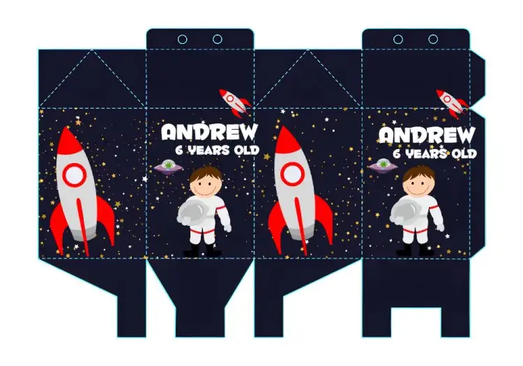 Invitation Mold Astronaut Rocket Milk Box – Most searched for theme space, astronautics, vibrant, fun, modern