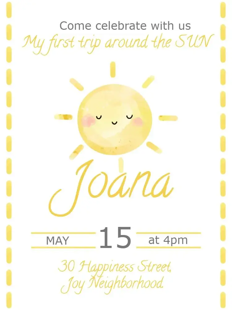 First Yellow Sun Orbit invitation