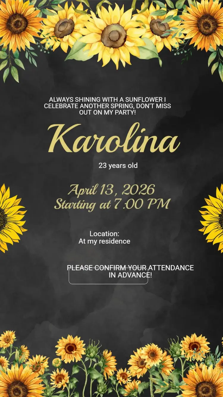 Invite Adult Birthday Invitation Daisies editable and customizable