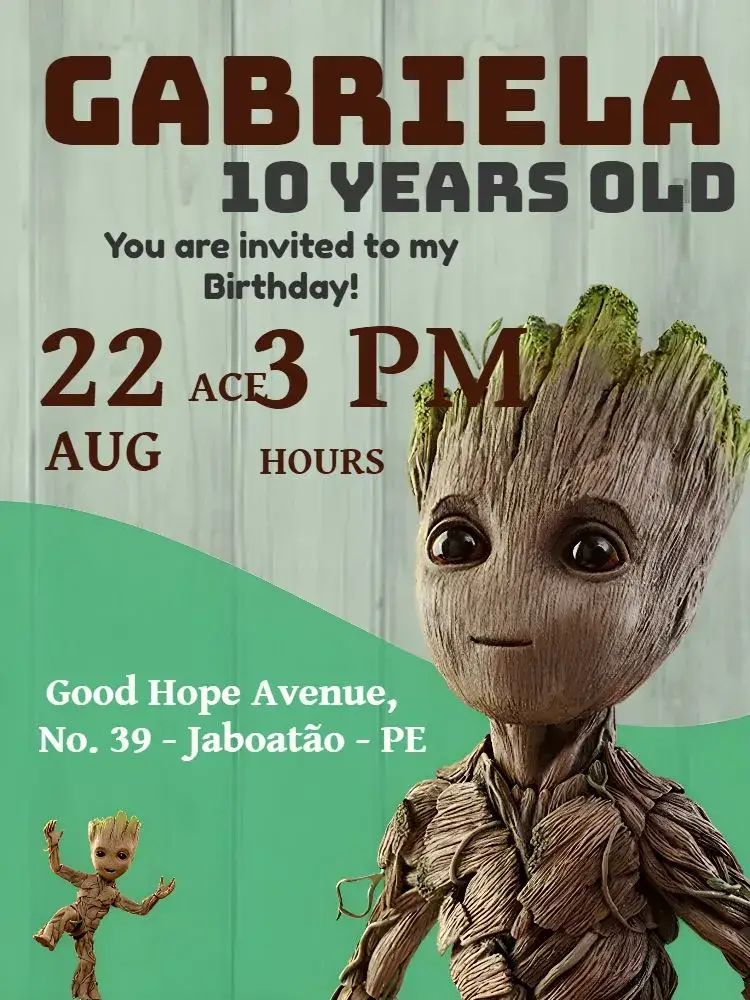 Groot Galaxy invitation