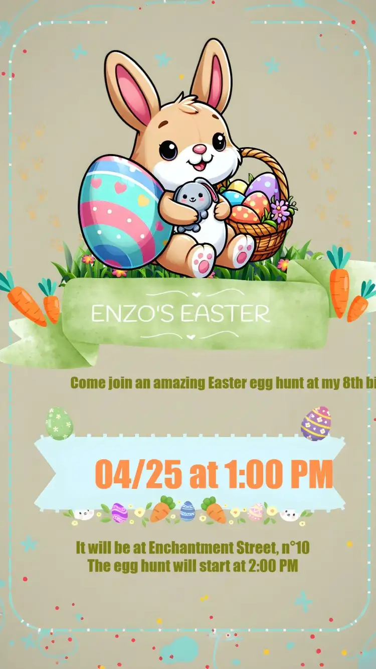 Invitation Páscoa Egg – Commemorative Dates theme colorful, childlike, fun, Easter, playful, themed