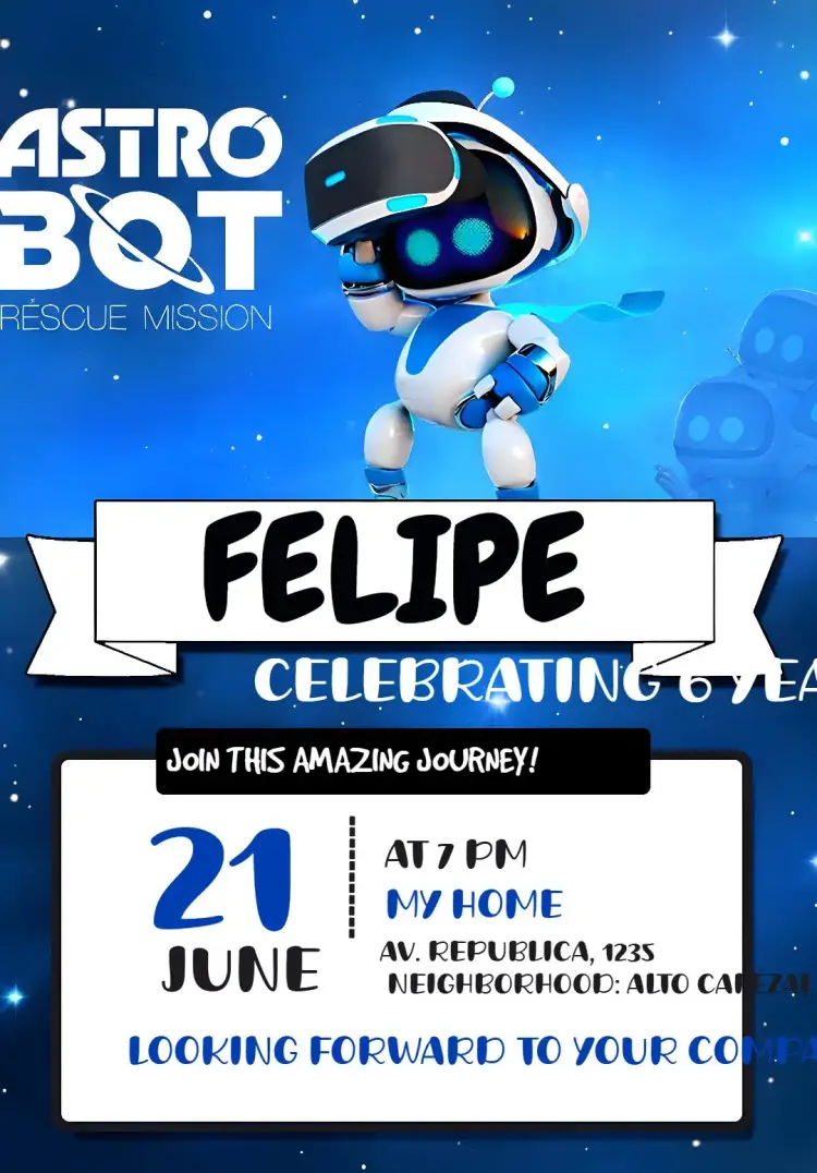 Astro Blue Bot invitation