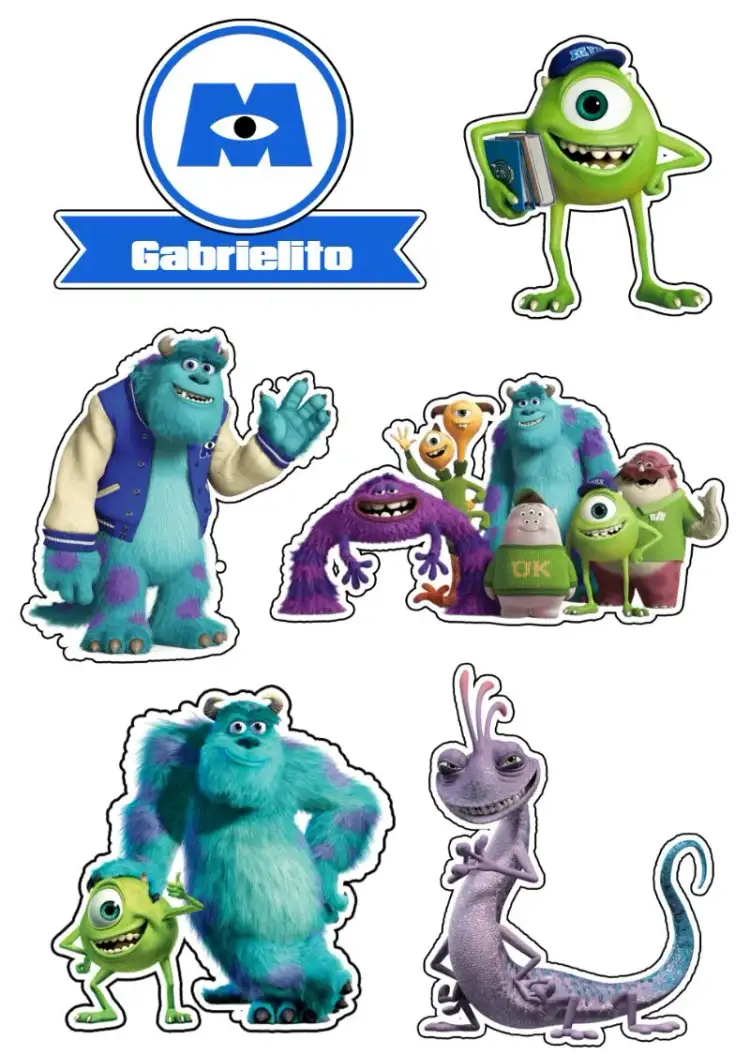 Invitation Monsters Inc Mike Cake Topper – Cake topper theme colorful, fun, themed, childlike, monster illustrations