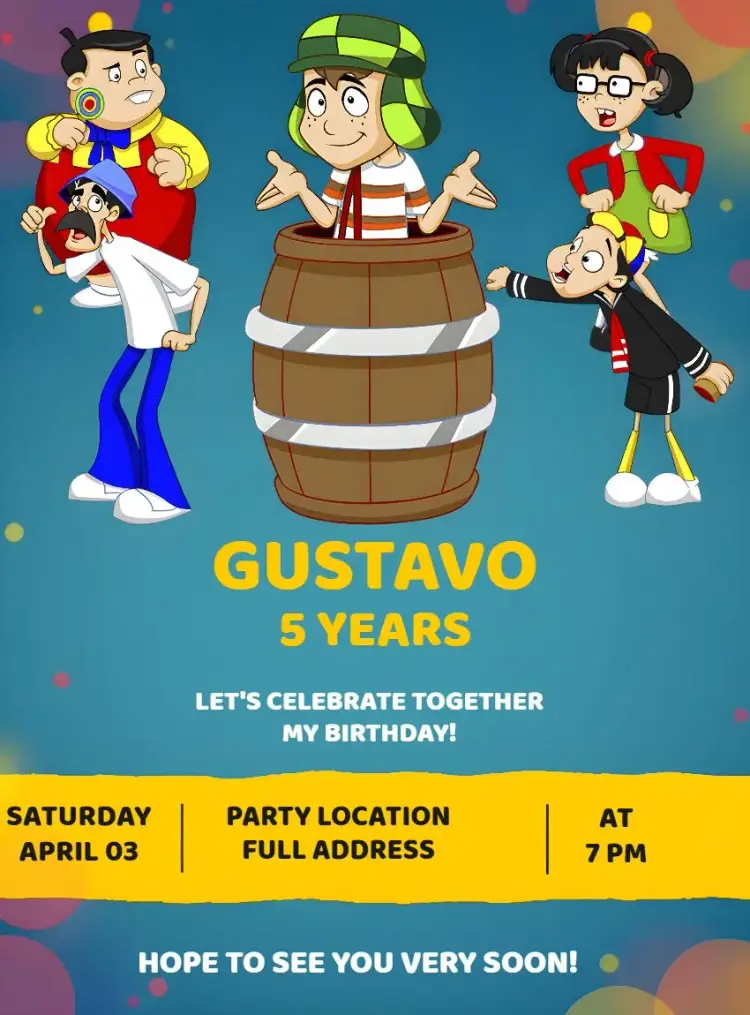 Turma Do Chaves Amarelo invitation