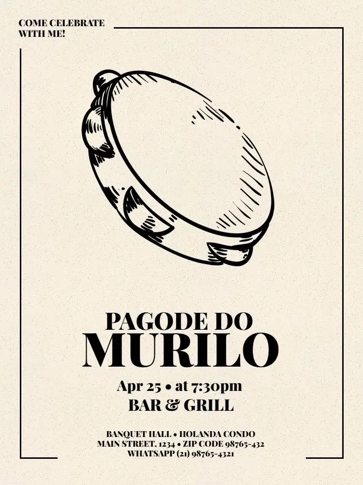 Pagode Pandeiro Party invitation