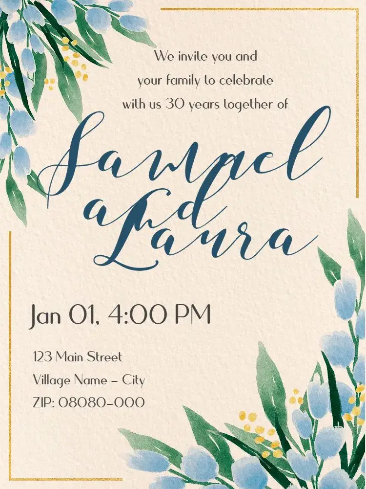 Virtual Vows - Floral Wedding invitation