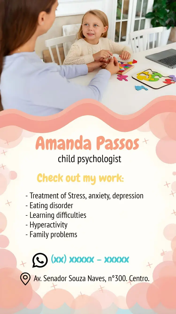 Child Psychologist Business Card Learning invitation