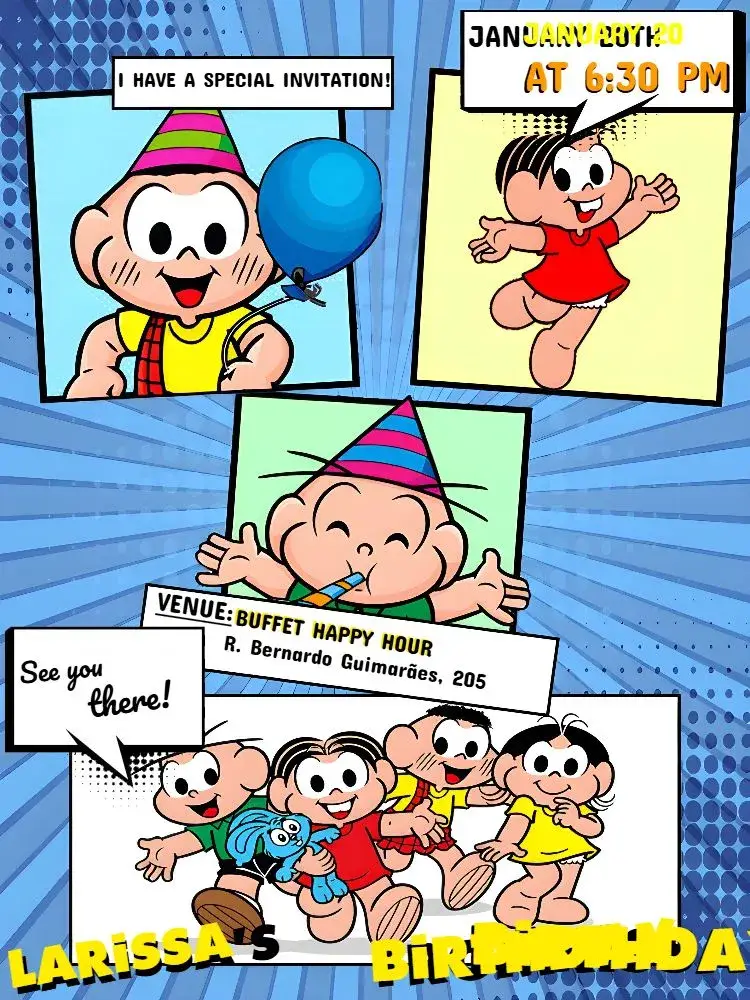 Turma Da Mônica Red Comics invitation