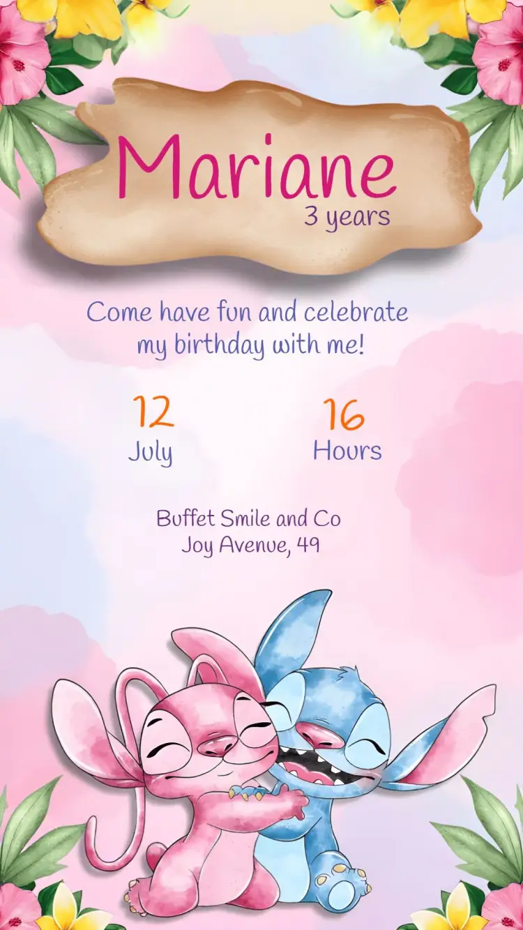 Stich Rosa invitation