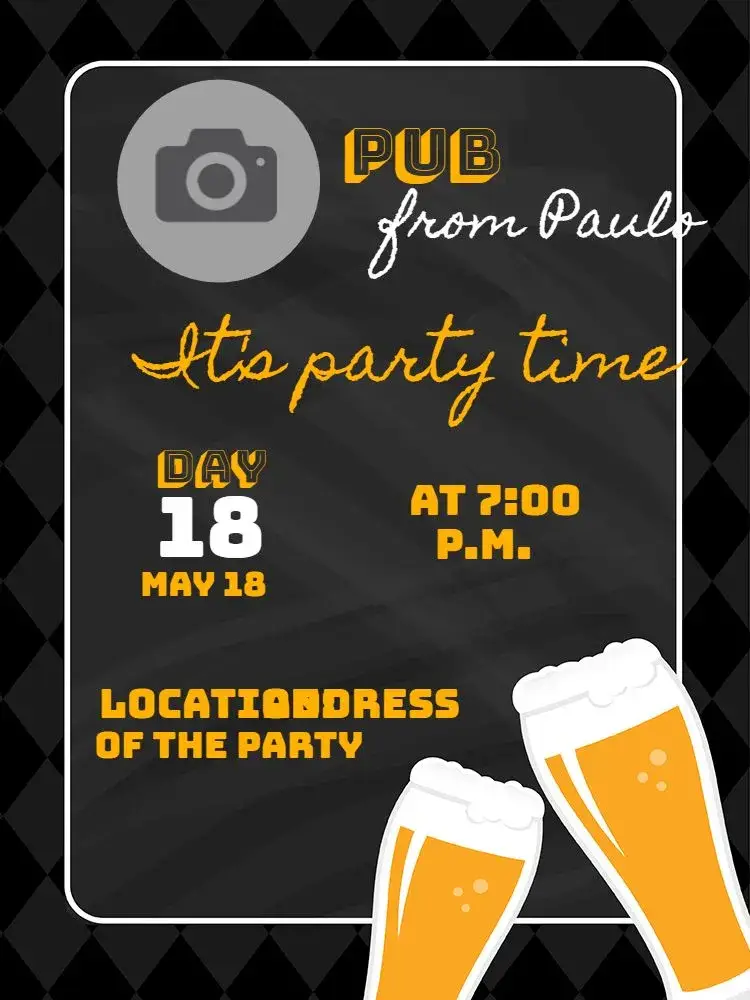 Invite Boteco Celebration editable and customizable