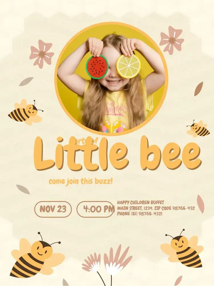 Bee with Clear Photo