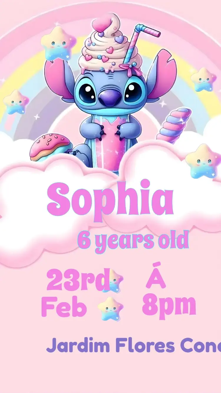 Lilo And Stitch Pink invitation