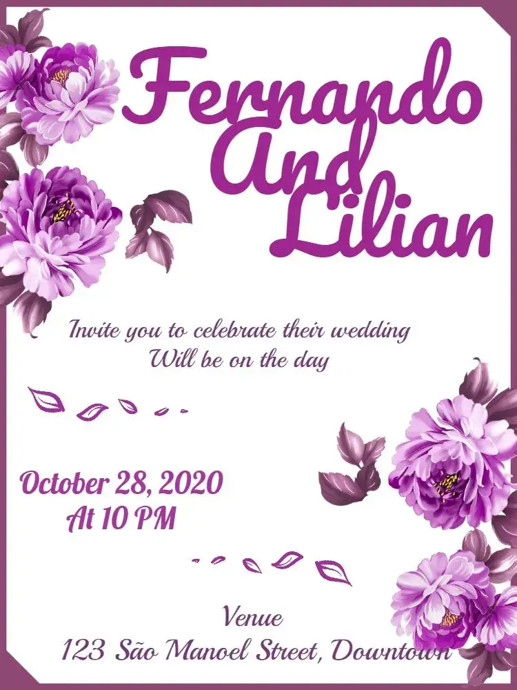 Invitation Blue Floral Wedding – Wedding theme floral, romantic, elegant, blue, modern, natural