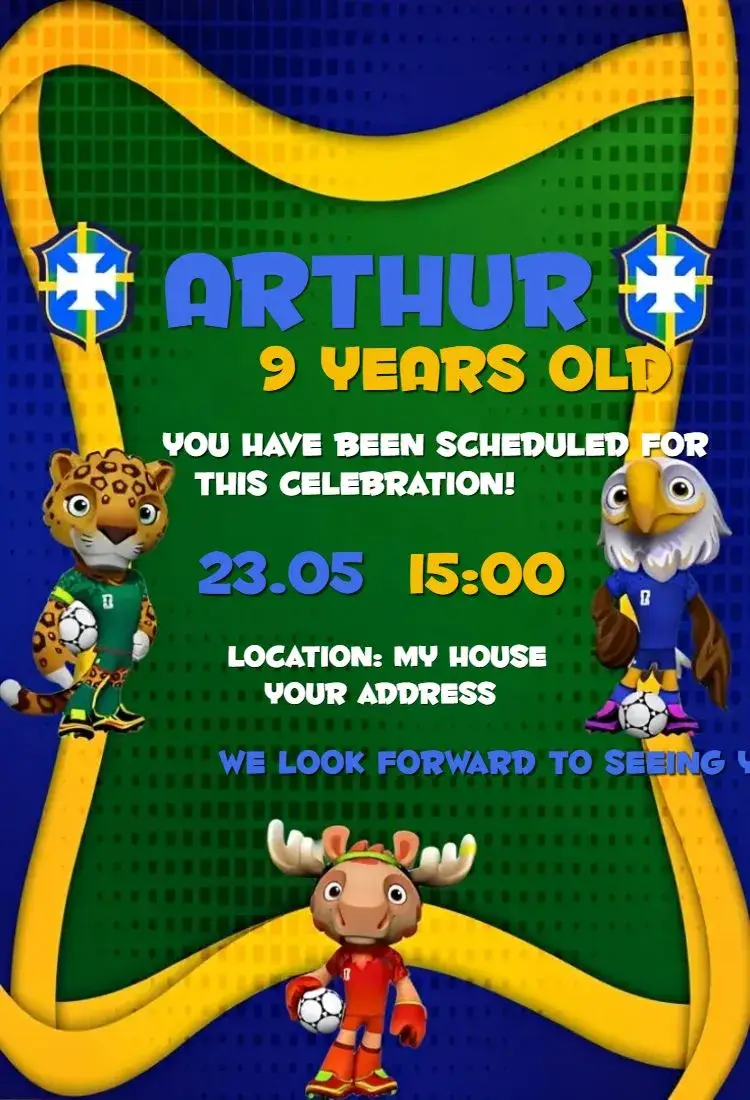 Invite World Cup 7 editable and customizable