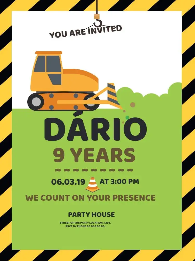 Builder Party invitation
