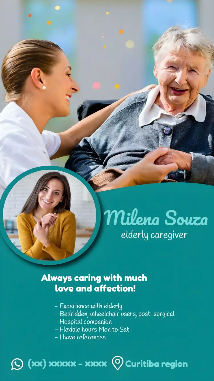 Elderly Caregiver Companion Business Card invitation