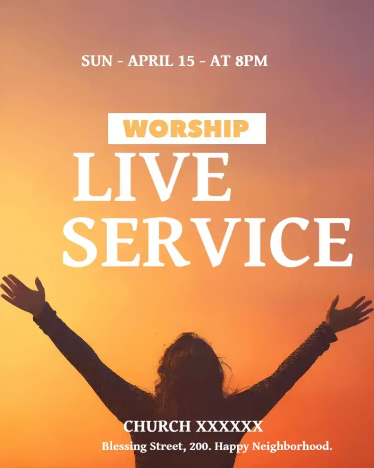 Art For Revival Church Worship Flyer
