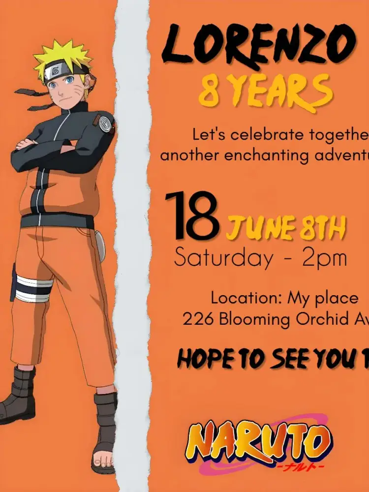Naruto Party invitation