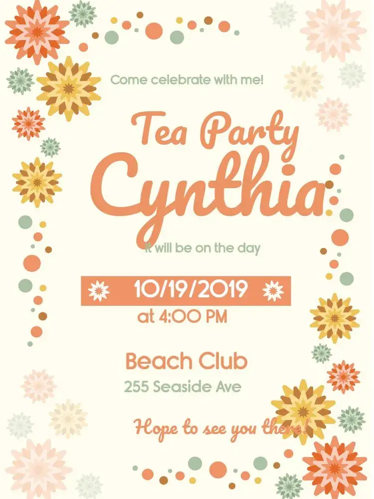 Orange Bridal Shower invitation