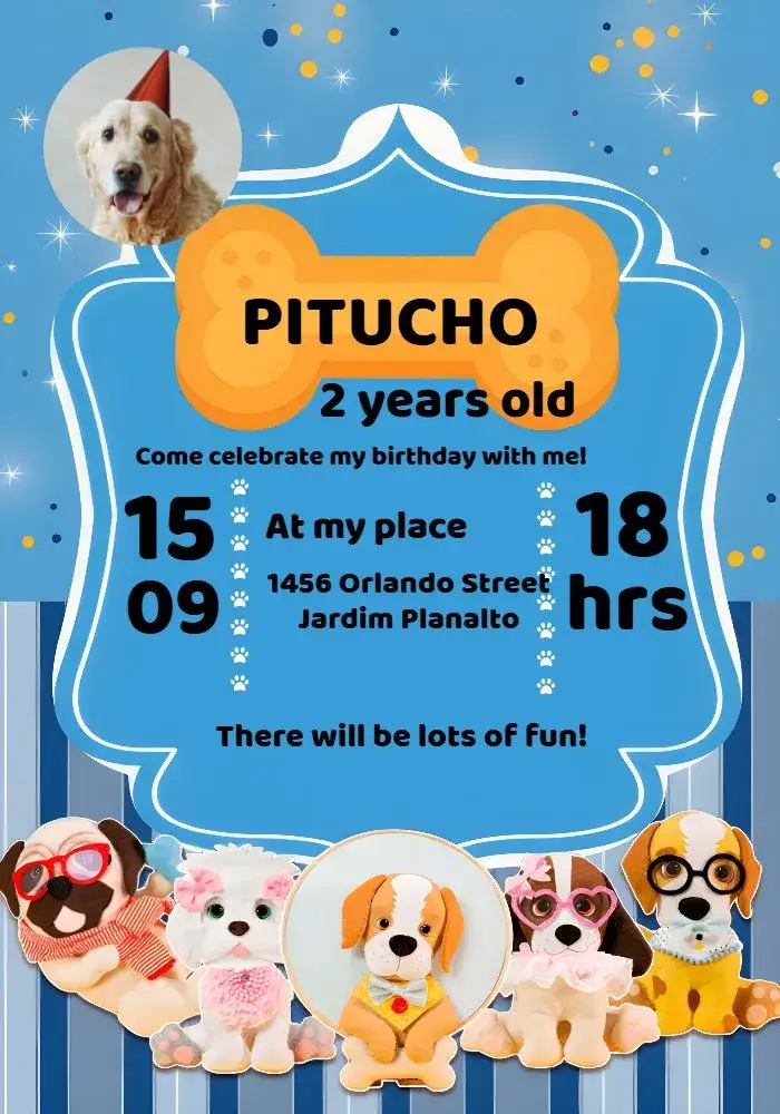 Invitation Pet Dog With Black Photo – Most searched for theme modern, colorful, fun, minimalist, pets-themed