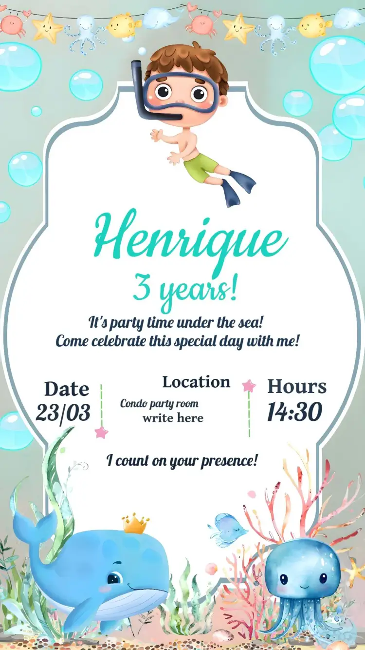 Under the Sea Octopus invitation