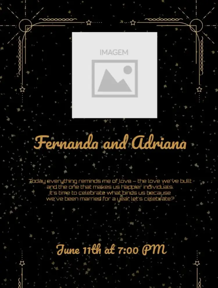 Golden Paper Wedding Anniversary invitation