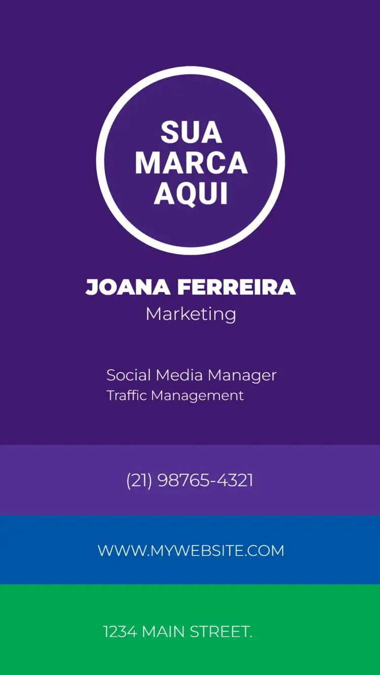 Digital Business Card - Purple Blue Marketing