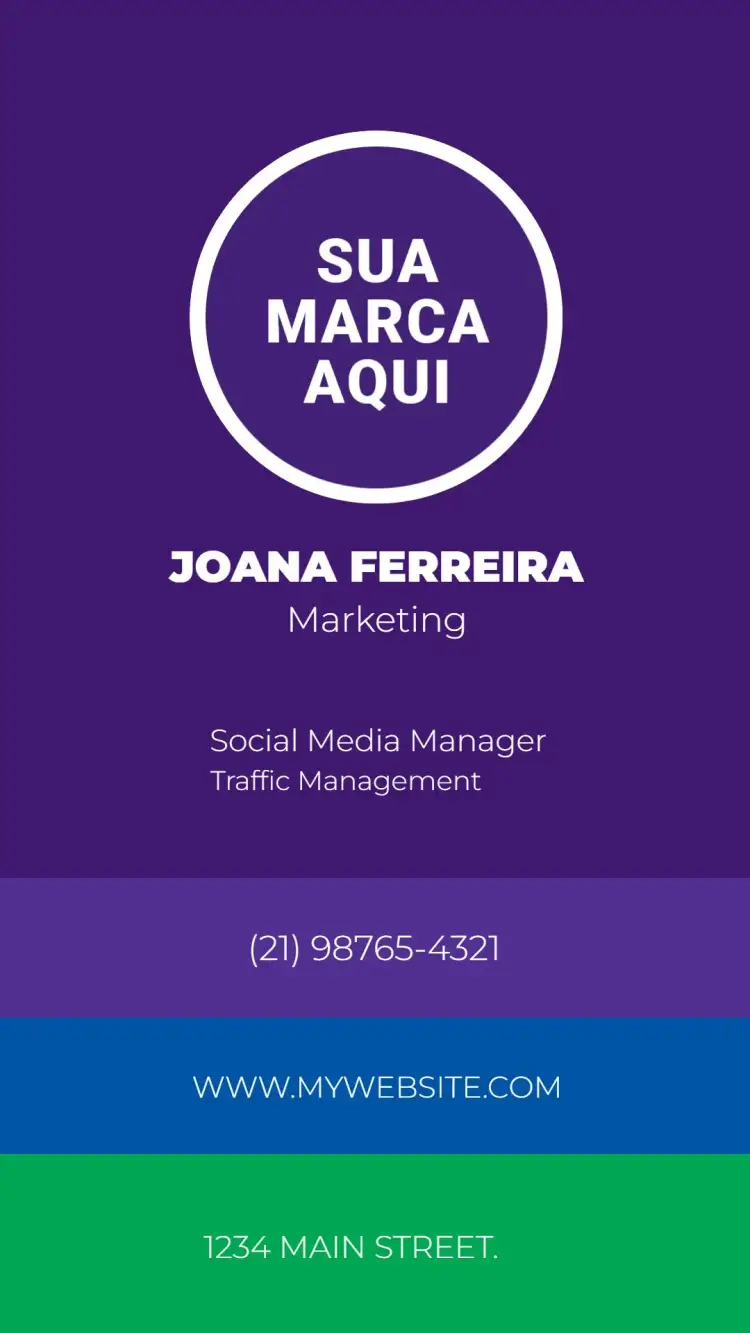 Invitation Digital Business Card - Purple Blue Marketing – Card theme modern, professional, colorful, minimalist, digital