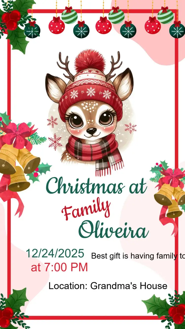 Invitation Christmas Party Birthday Invitation – Commemorative Dates theme festive, classic, colorful, Christmas-themed, cheerful, traditional