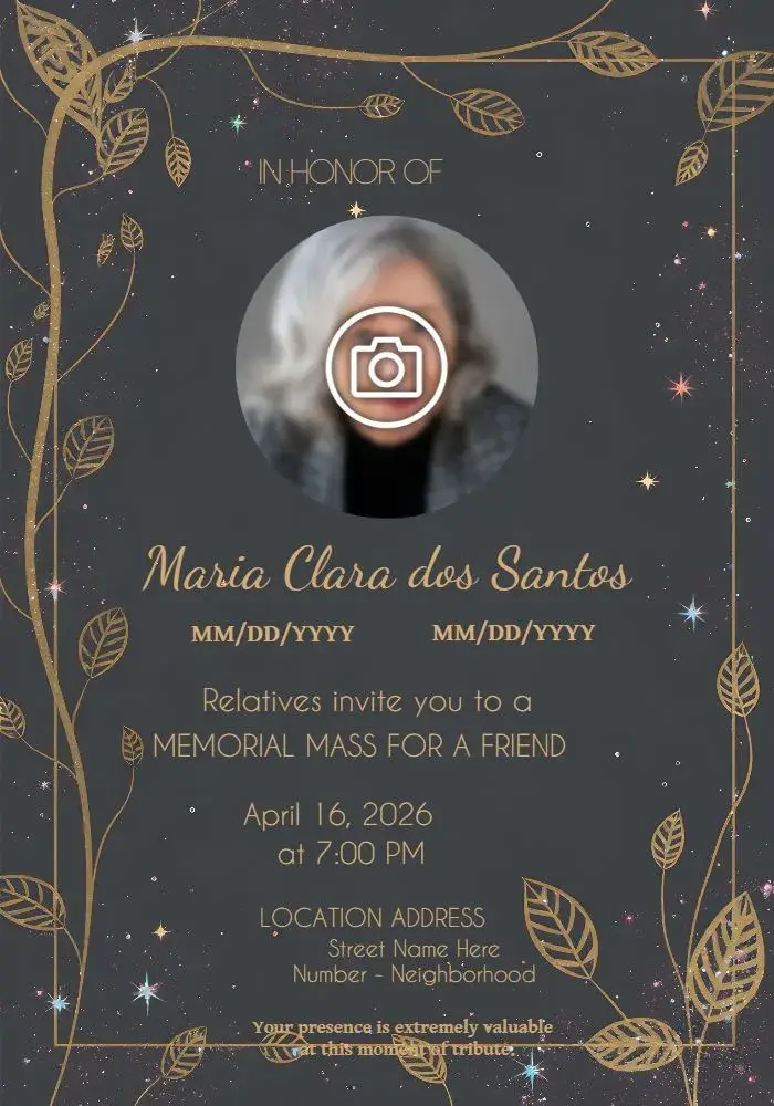 Funeral Mass With Photo Cross invitation