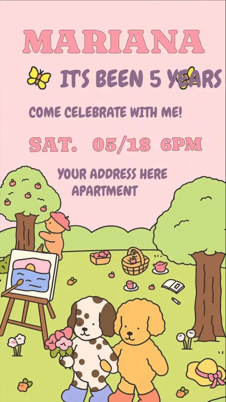 Invitation Bobbie Goods – Kids' Birthday Party theme vibrant colors, fun, childish, modern, playful, party-themed