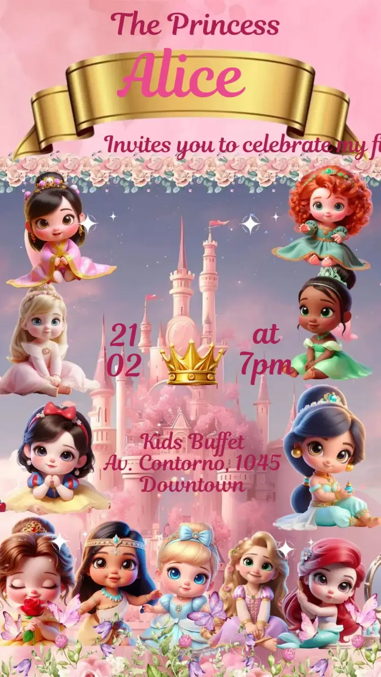 Disney Baby Princesses invitation
